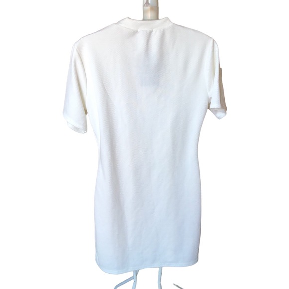 Pretty little things white fitted dress size 6 waffle knit textured mini length - Picture 8 of 9